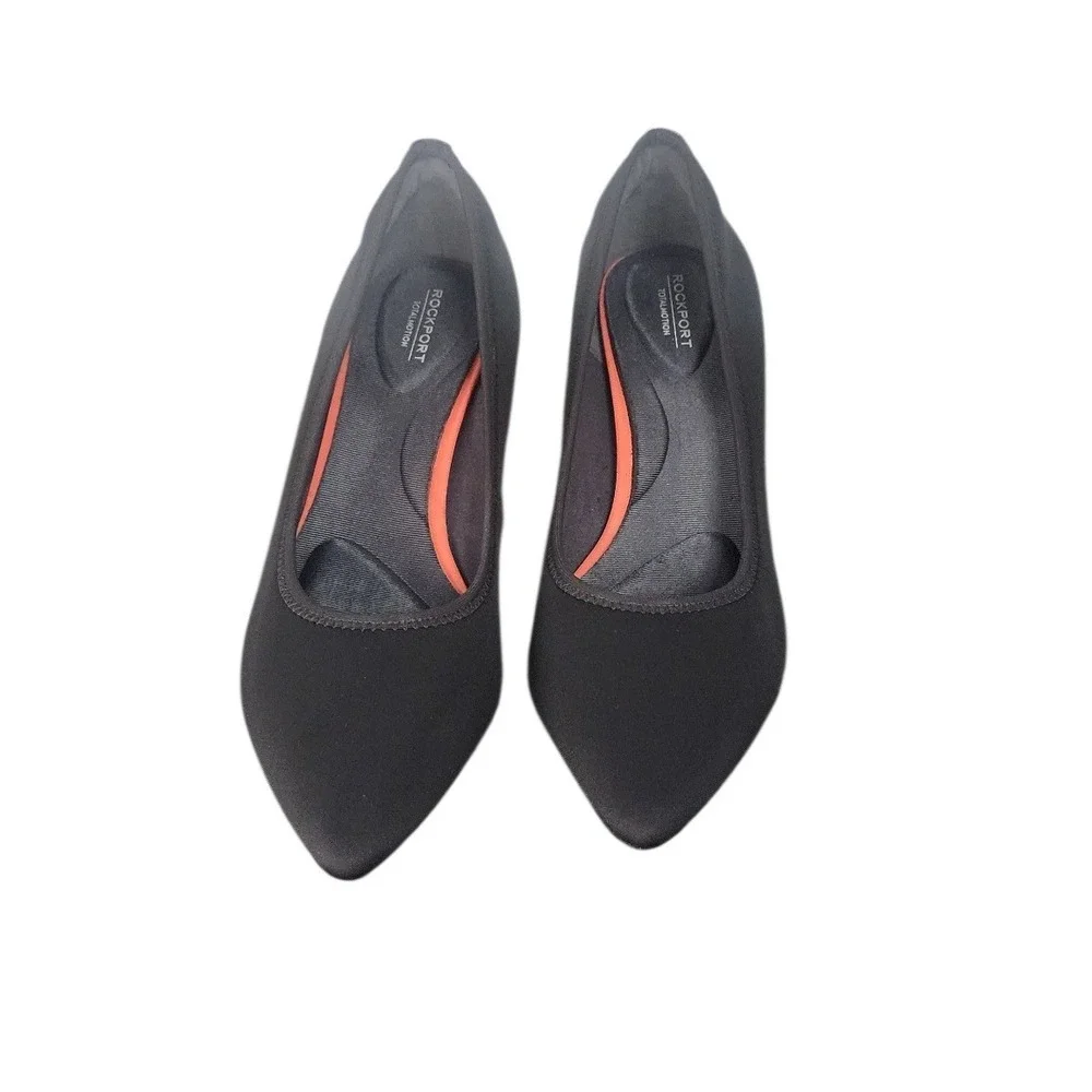 Rockport Total Motion Womens Black Pointed‎ Toe Kitten Heel Pumps CH3757 Size 10